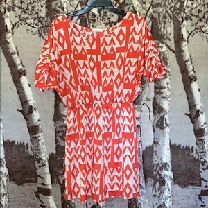 Red and White patterned Everly dress